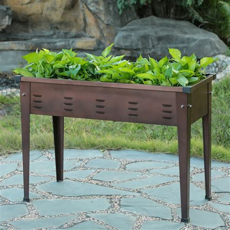 galvanised steel planter box with trellis|metal rectangular raised garden planter.